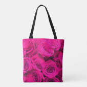 Roze rozen roze bloemen roze bloemig tote bag (Achterkant)