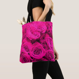 Roze rozen roze bloemen roze bloemig tote bag