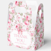 Roze Rozen Roze Bow Meisje Baby shower Dank u Bedankdoosjes (Open)