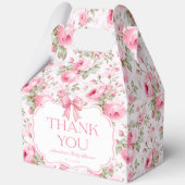 Roze Rozen Roze Bow Meisje Baby shower Dank u Bedankdoosjes (Achterkant)