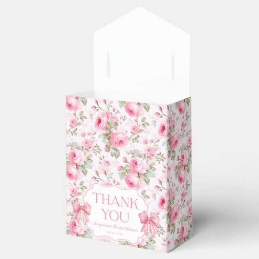 Roze Rozen Roze Bow Vrijgezellenfeest Dank u Bedankdoosjes (Geopend)