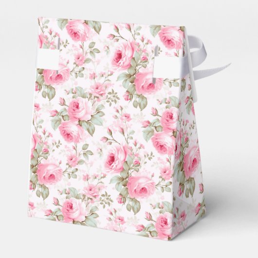 Roze Rozen Roze Lint Bruidsboeket Bedankje Bedankdoosjes (Achterkant)