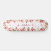 Roze Rozen & Roze Vlinders Persoonlijk Skateboard (Horizontaal)