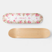 Roze Rozen & Roze Vlinders Persoonlijk Skateboard (Horizontaal)