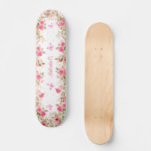 Roze Rozen & Roze Vlinders Persoonlijk Skateboard (Voorkant)