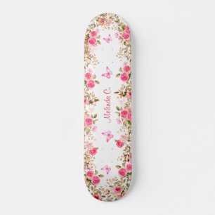  Roze Rozen & Roze Vlinders Persoonlijk Skateboard