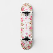  Roze Rozen & Roze Vlinders Persoonlijk Skateboard (Voorkant)