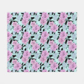 roze rozen, rozen, achtergrond turkooizen fleece deken (Voorkant (Horizontaal))