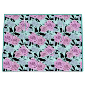 roze rozen, rozen, achtergrond turkooizen groot cadeauzakje (Voorkant)