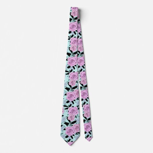 roze rozen, rozen, achtergrond turkooizen stropdas (Voorkant)