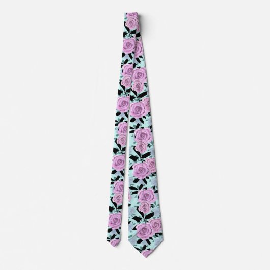 roze rozen, rozen, achtergrond turkooizen stropdas (Achterkant)