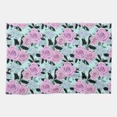 roze rozen, rozen, achtergrond turkooizen theedoek (Horizontaal)