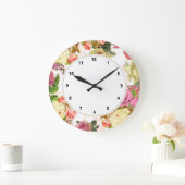 Roze rozen rozen bloemen klok (Huis)