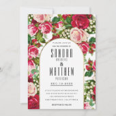  roze rozen rozen floral Wedding Kaart (Voorkant)