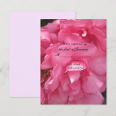 roze rozen RSVP Reply Kaart (Voorkant / Achterkant)