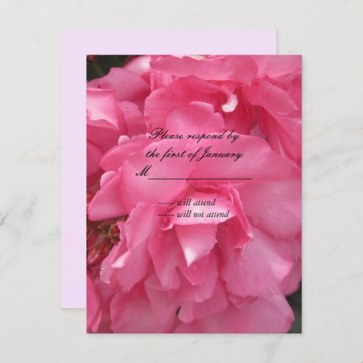 roze rozen RSVP Reply Kaart (Voorkant / Achterkant)
