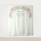 Roze Rozen Sage Groen Vrijgezellenfeest Foto Achte Wandkleed (Voorkant)