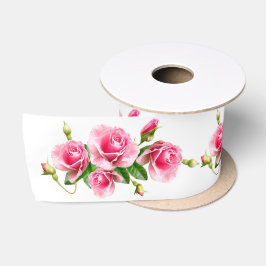 Roze Rozen Satijnen Lint