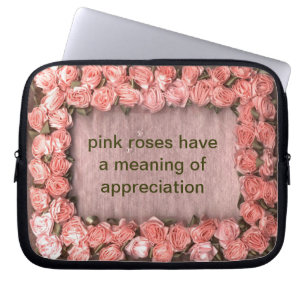 Roze Rozen Satin Foto Lijst Electronics Ba Laptop Sleeve