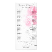 Roze rozen schattig meisje haar schoonheid prijsli reclamekaart (Voorkant)