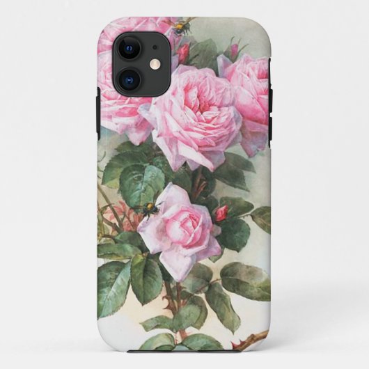  roze rozen schilderen Case-Mate iPhone case (Achterkant)