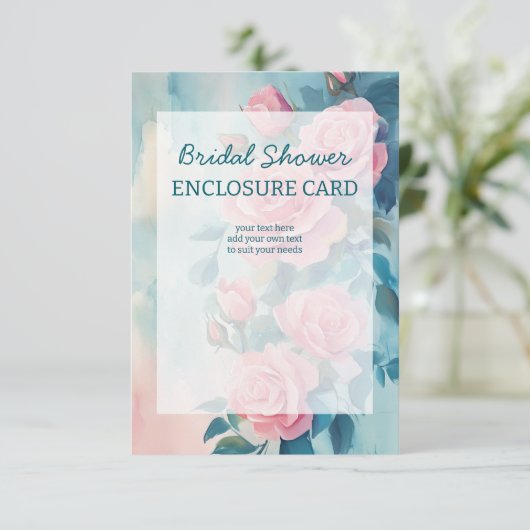 Roze Rozen Schilderen Vrijgezellenfeest CUSTOM Informatiekaartje (Staand voorkant)