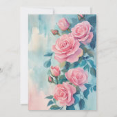 Roze Rozen Schilderen Vrijgezellenfeest CUSTOM Kaart (Achterkant)