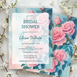 Roze Rozen Schilderen Vrijgezellenfeest CUSTOM Kaart