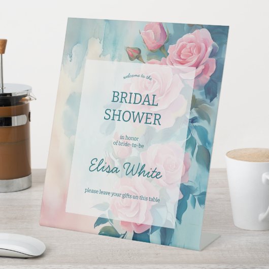 Roze Rozen Schilderen Vrijgezellenfeest CUSTOM Reclamebord Met Voetstuk (Insitu)