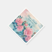 Roze Rozen Schilderen Vrijgezellenfeest CUSTOM Servet (Hoek)