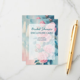 Roze Rozen Schildering Bruids douche CUSTOM Informatiekaartje