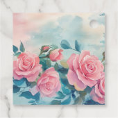 Roze Rozen Schildering Bruidsfeest Aangepast Bedankjes Labels (Achterkant)