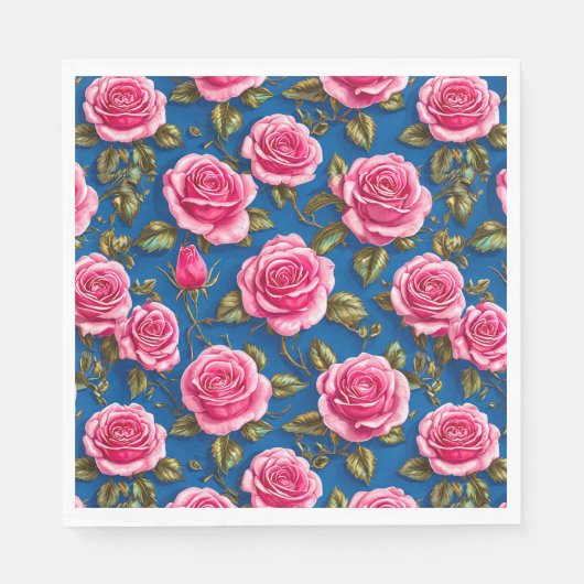 Roze rozen servet (Voorkant)