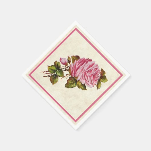  roze rozen servetten (Hoek)