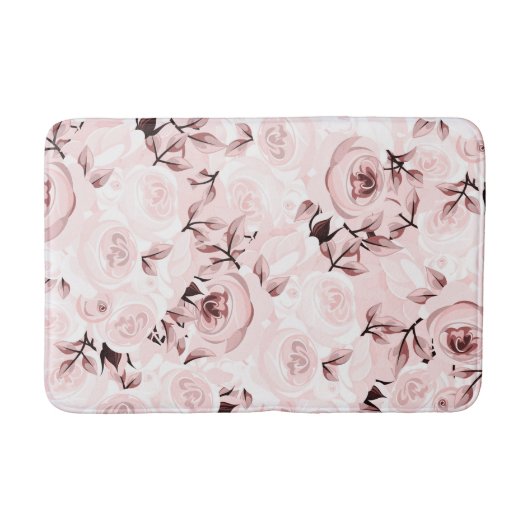 Roze Rozen Shabby Chic Glam Bloemendecoratie Badmat (Voorkant)