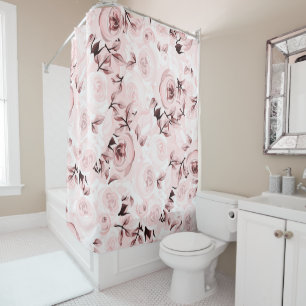 Roze Rozen Shabby Chic Glam Bloemendecoratie Douchegordijn