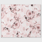 Roze Rozen Shabby Chic Glam Elegante Bloem Party Cadeaupapier (Vlak)