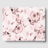 Roze Rozen Shabby Chic Glam Elegante Bloemen Huwel Gastenboek (Achterkant)