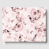 Roze Rozen Shabby Chic Glam Elegante Bloemen Huwel Gastenboek (Voorkant)