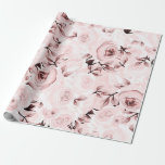 Roze Rozen Shabby Chic Glam Elegante Bloemenfeestj Cadeaupapier<br><div class="desc">douane inpakpapier</div>