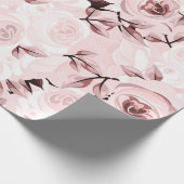 Roze Rozen Shabby Chic Glam Elegante Bloemenfeestj Cadeaupapier (Hoek)