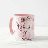 Roze Rozen Shabby Chic Glamour Mok (Voorkant links)