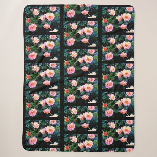 ROZE ROZEN SHERPA DEKEN (Voorkant)