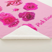 Roze rozen sherpa deken (3/4)
