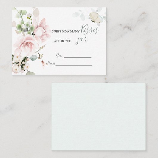 Roze rozen slaan op hoeveel Kisses in de pot Plaatskaartje (Voorkant / Achterkant)