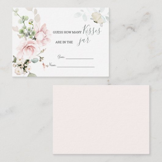 Roze rozen slaan op hoeveel Kisses in Jar Informatiekaartje (Voorkant / Achterkant)