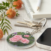 Roze Rozen Sleutelhanger (Voorkant Rechts)