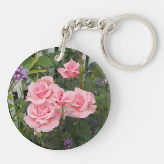Roze Rozen Sleutelhanger (Achterkant)