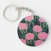 Roze Rozen Sleutelhanger (Voorkant)