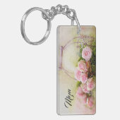 Roze rozen sleutelhanger (Voorkant Links)